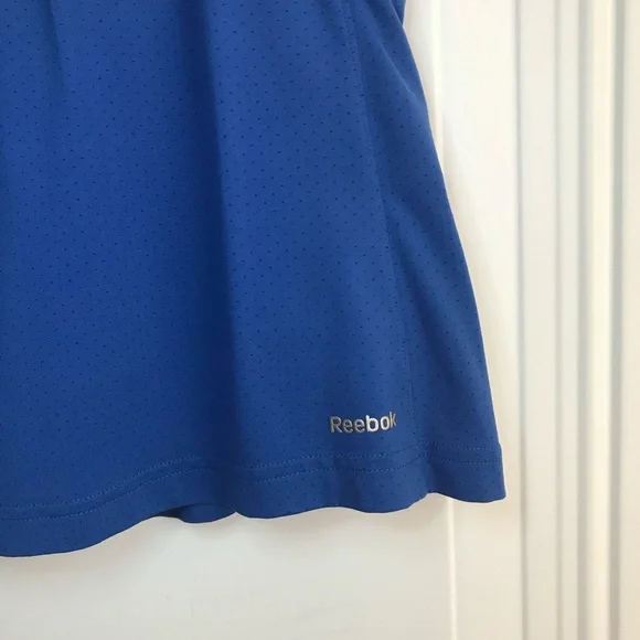 🔴 4/$15 REEBOK cobalt blue perforated mini athletic skirt skort size M in EUC - Picture 3 of 12